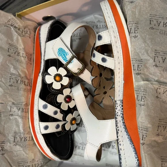 L'Artiste by Spring Step Women’s Goodie Ankle Strap Sandal With Floral Appliqué - Picture 15 of 16